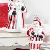 Decorator's Warehouse Glass Santa Ornament in Striped Coat > Christmas Decor|Christmas Ornaments