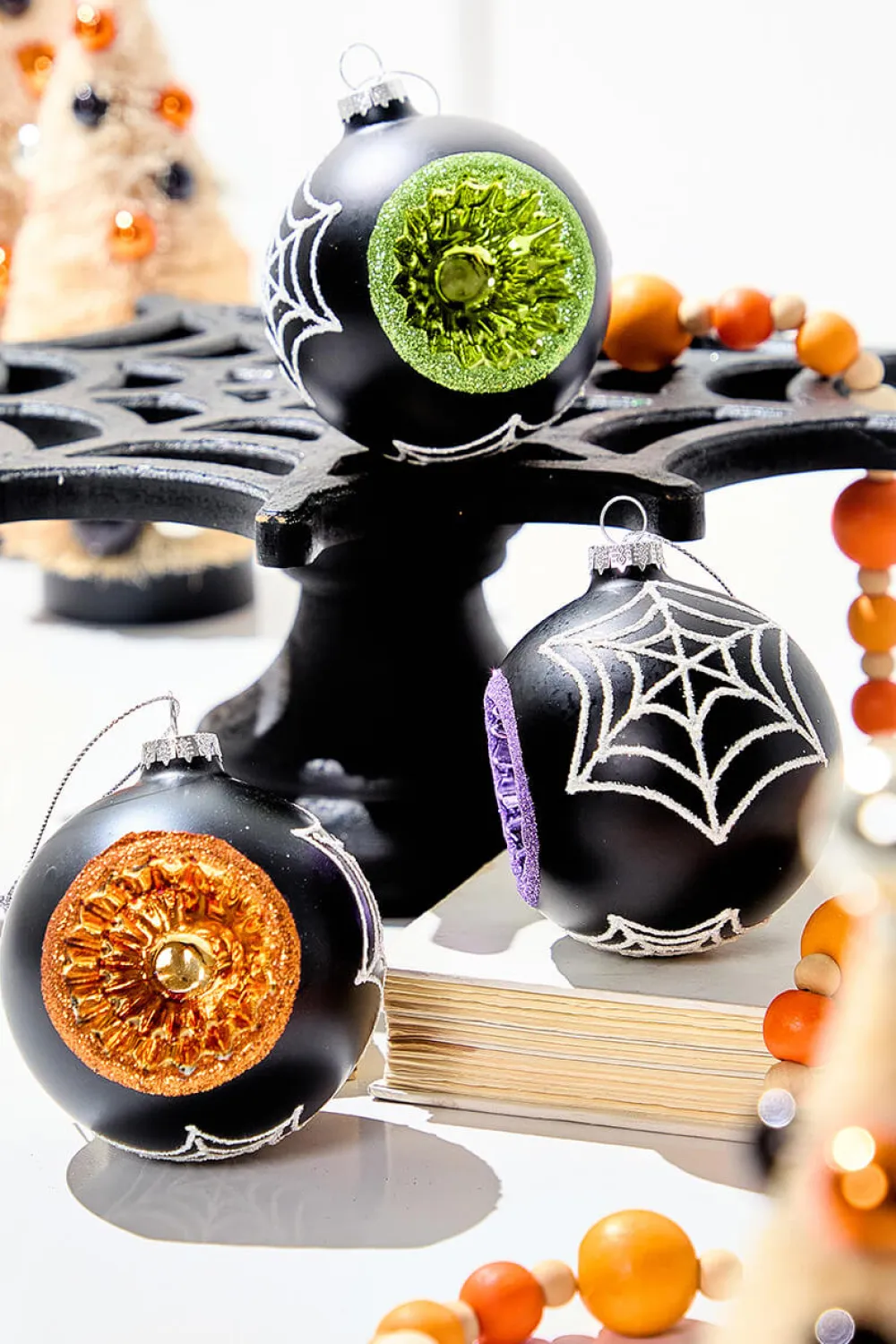 Decorator's Warehouse 3" Glass Spooky Reflector Ornament Box - Set of 3 > Halloween|Halloween
