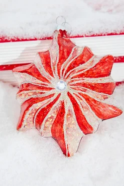 Decorator's Warehouse 5" Glass Starburst with Jewel Ornament > Christmas Decor|Christmas Ornaments