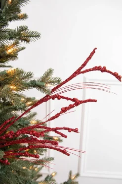 Decorator's Warehouse 33” Glitter Berry Spray- Red > Nutcracker|Christmas Sprays