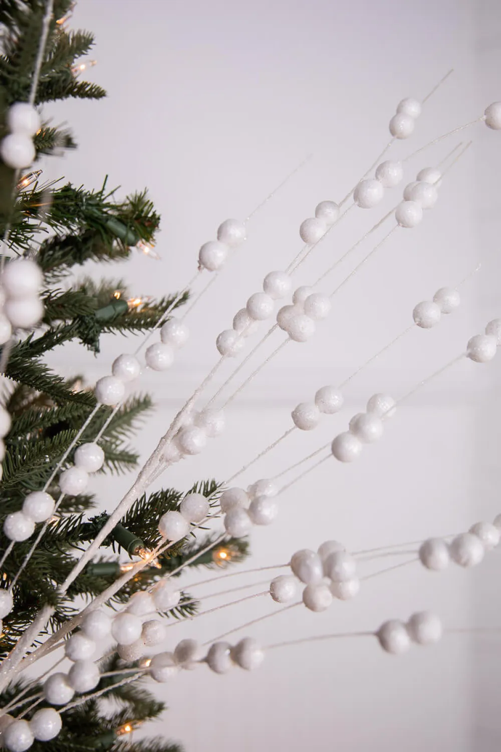 Decorator's Warehouse 33” Glitter Berry Spray - White > Christmas Sprays|Christmas Decor