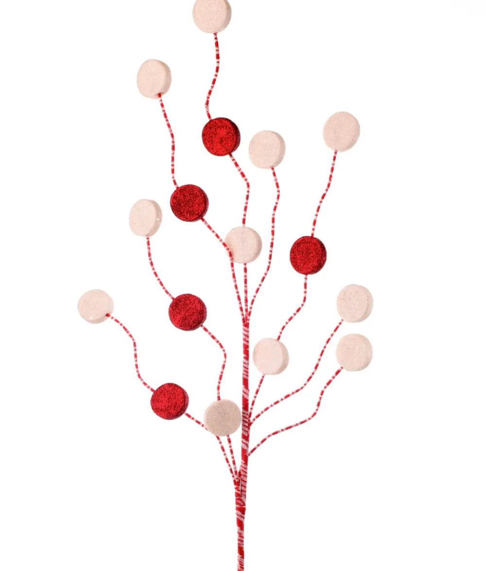 Decorator's Warehouse 31” Glitter Candy Disk Peppermint Spray > Christmas Sprays|Christmas Decor
