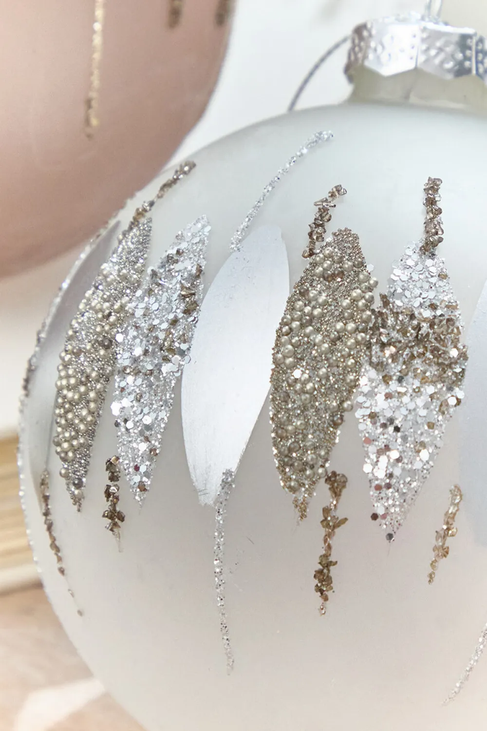 Decorator's Warehouse 5" Glitter Cascade Glass Ball Ornament > Christmas Decor|Christmas Ornaments