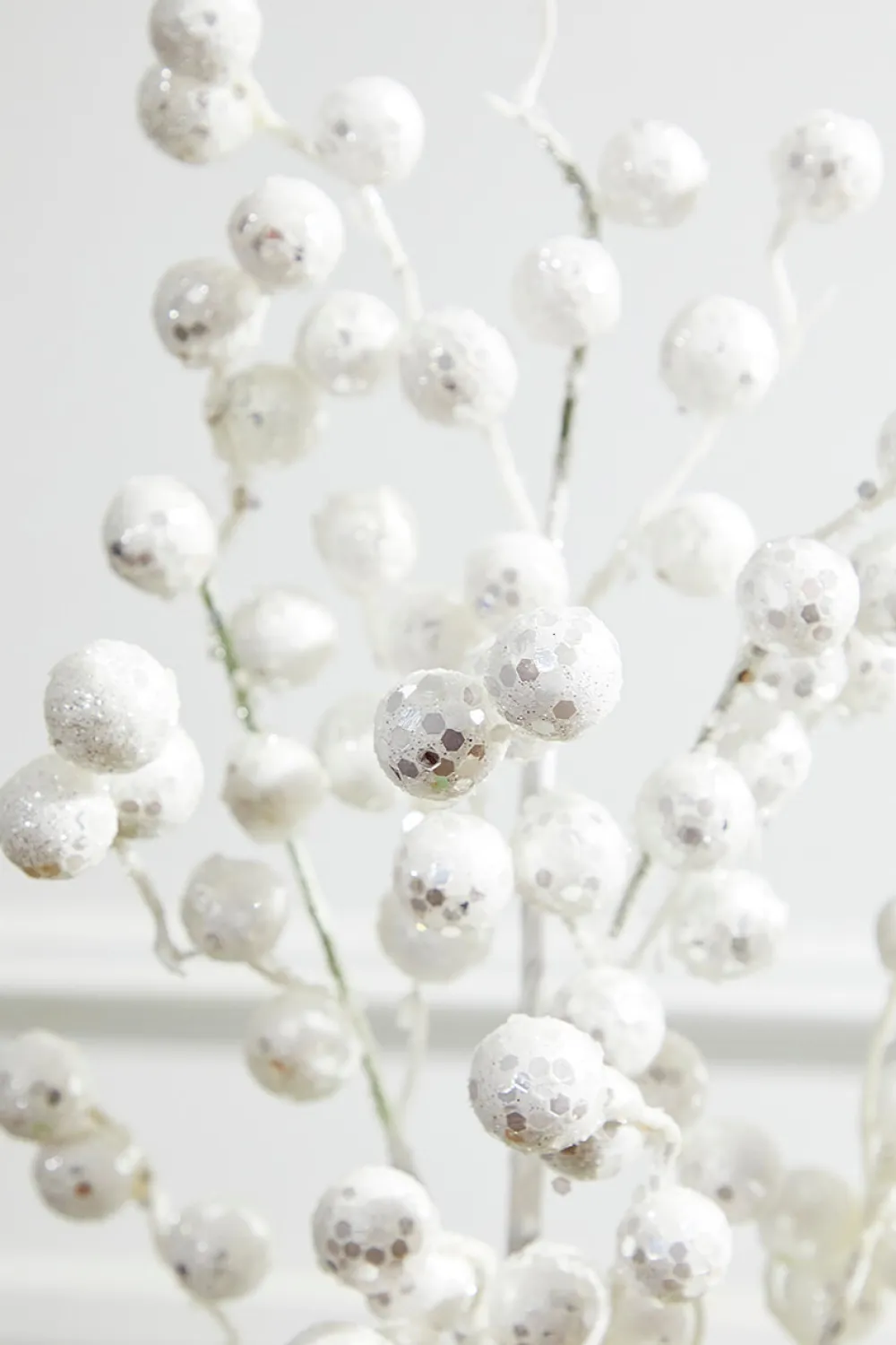 Decorator's Warehouse 29” Glitter Crabapple Spray - White > White Christmas|Sugar & Spice