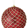 Decorator's Warehouse 6” Glittered 2 Tone Net Ball Christmas Ornaments - Red/Gold > Nutcracker|Christmas Decor