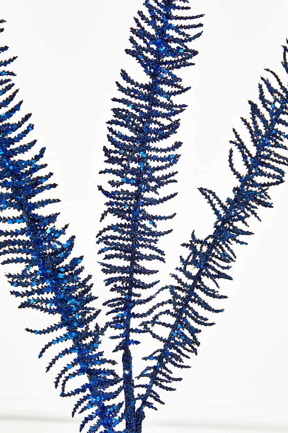 Decorator's Warehouse 35" Glitter Fern Spray - Midnight Blue > Blue Christmas|Nutcracker