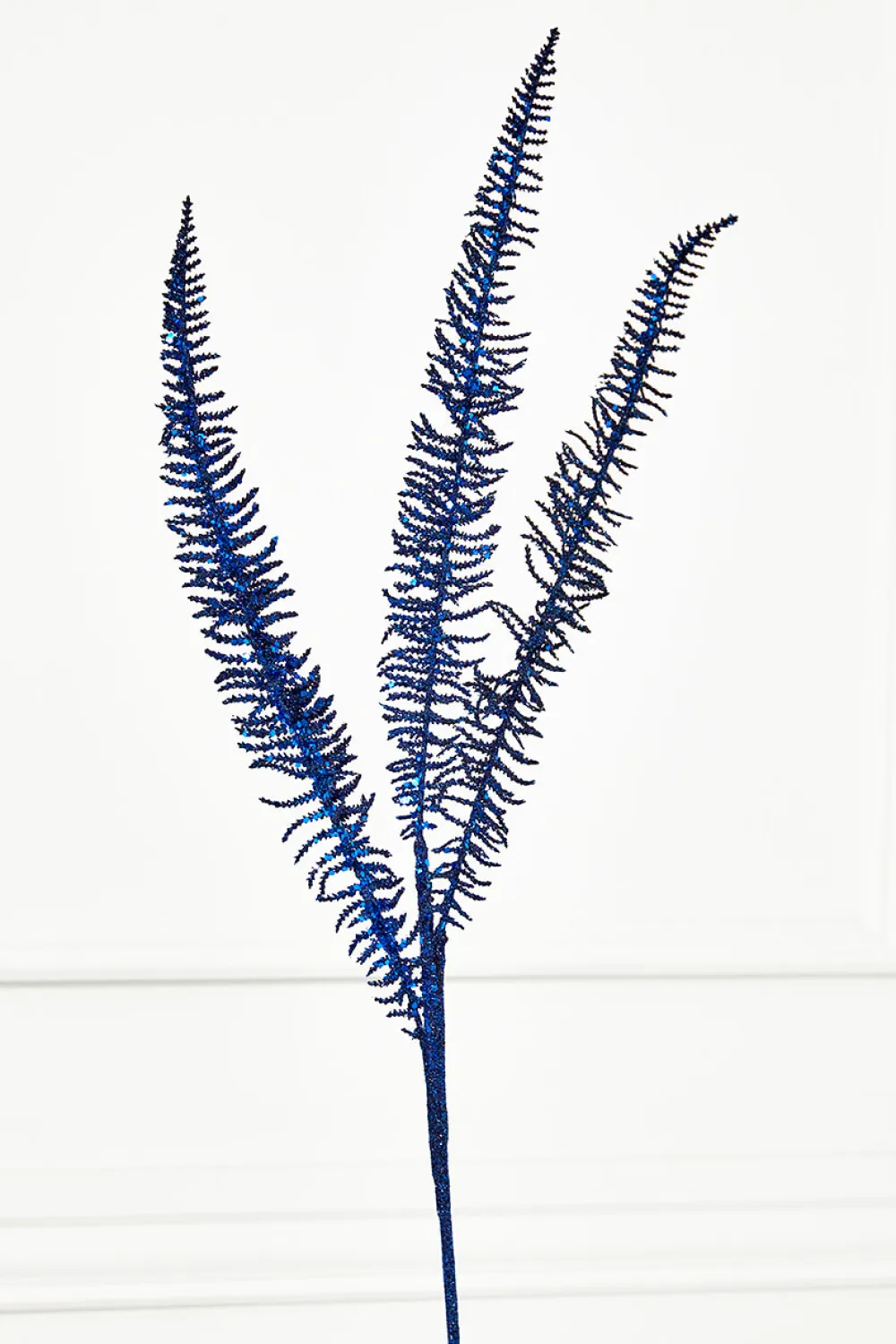 Decorator's Warehouse 35" Glitter Fern Spray - Midnight Blue > Blue Christmas|Nutcracker