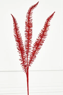 Decorator's Warehouse 35" Glitter Fern Spray - Red > Nutcracker|Christmas Sprays