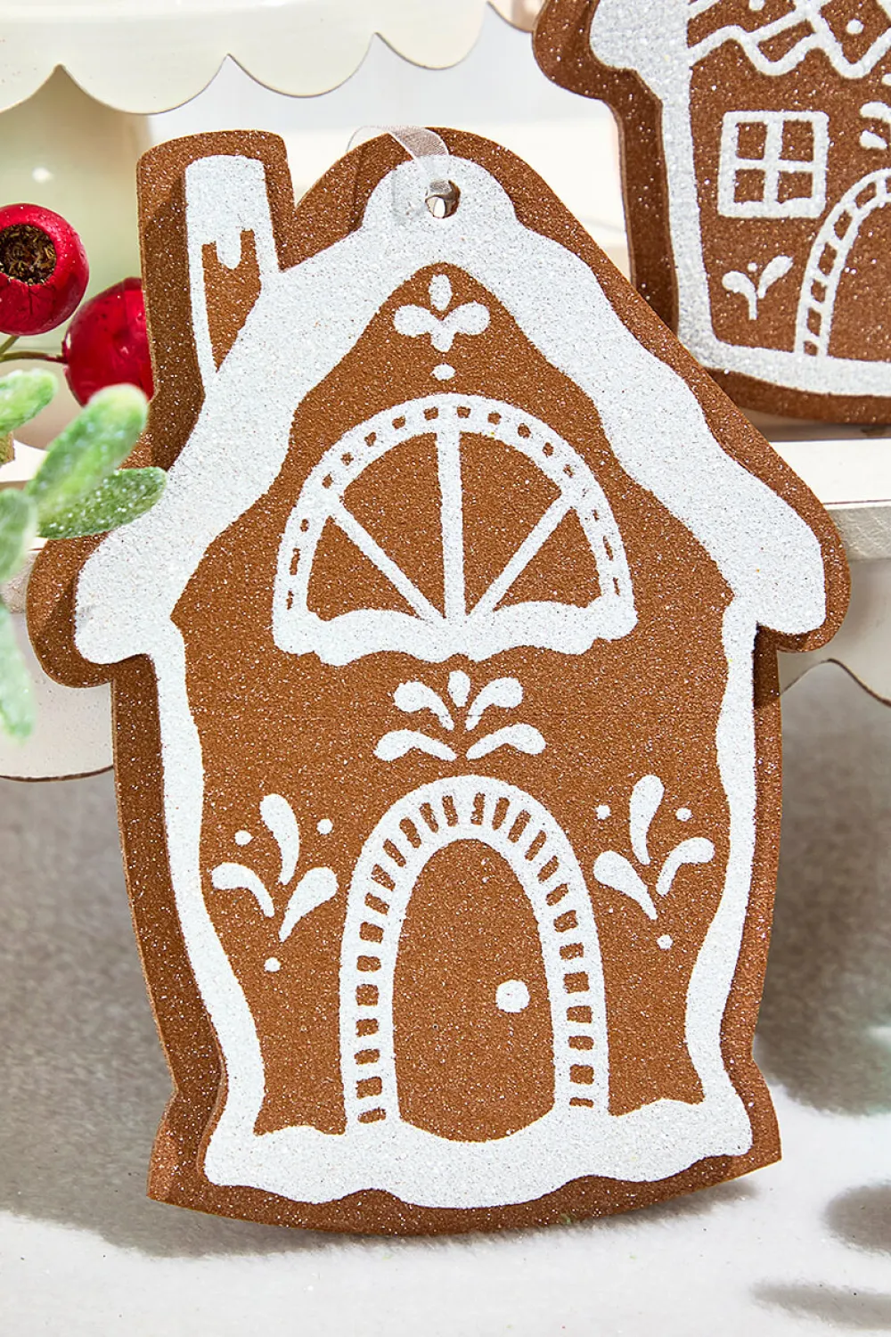 Decorator's Warehouse 8" Glitter Gingerbread House Ornament > Sugar & Spice|Christmas Decor