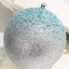 Decorator's Warehouse 6" Glitter Hanger Ball - Silver > Christmas Ornaments|Blue Christmas