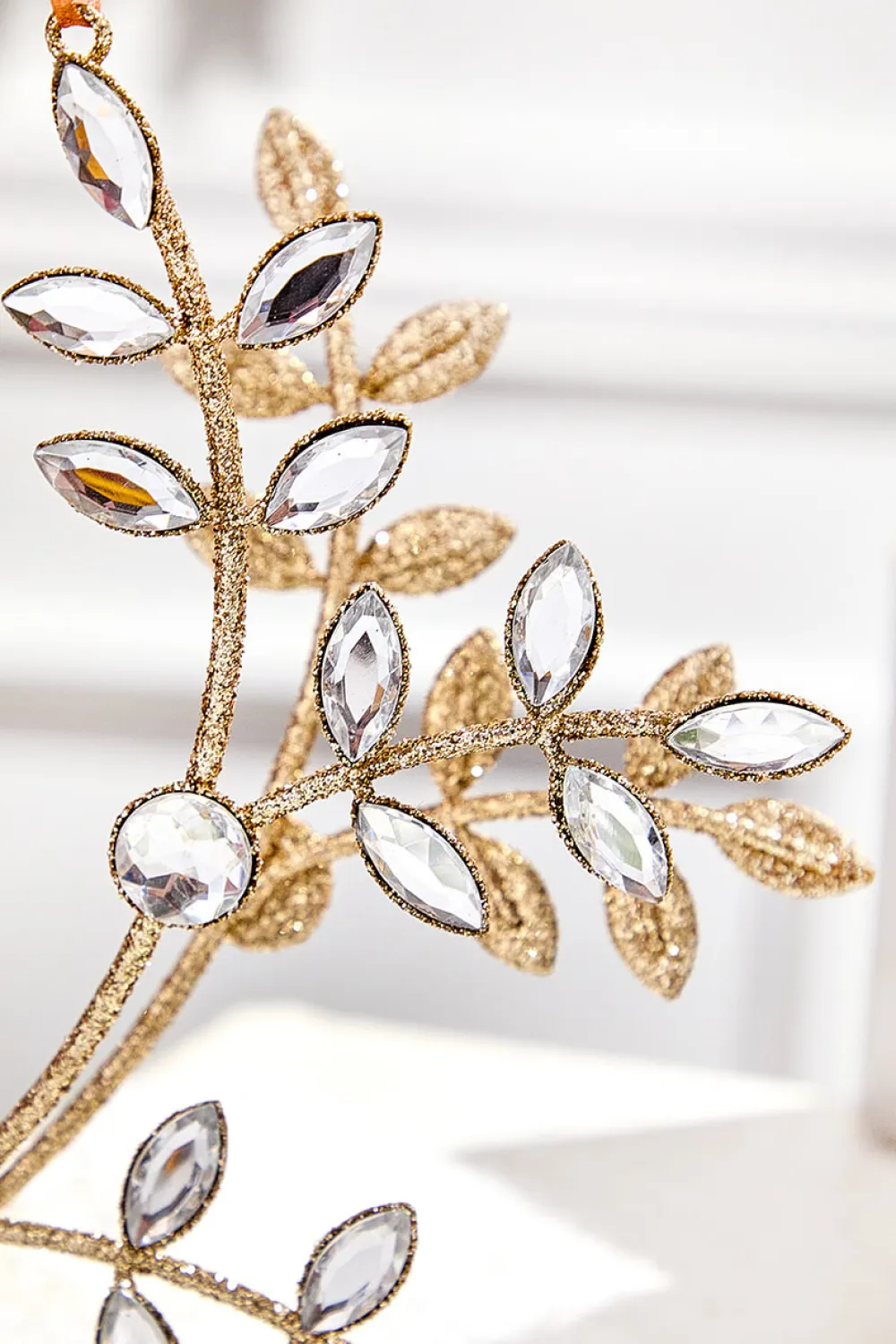 Decorator's Warehouse 8.5" Glitter Jewel Flower Branch Ornament > Christmas Decor|Natural Elegance