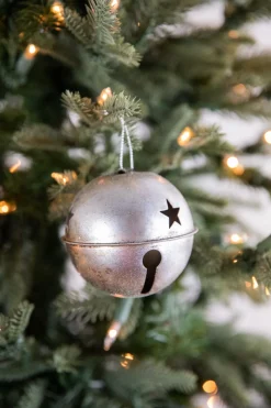 Decorator's Warehouse 3.5" Glitter Metal Antique Bell Ornament - Silver > Christmas Ornaments|Winter Woodland