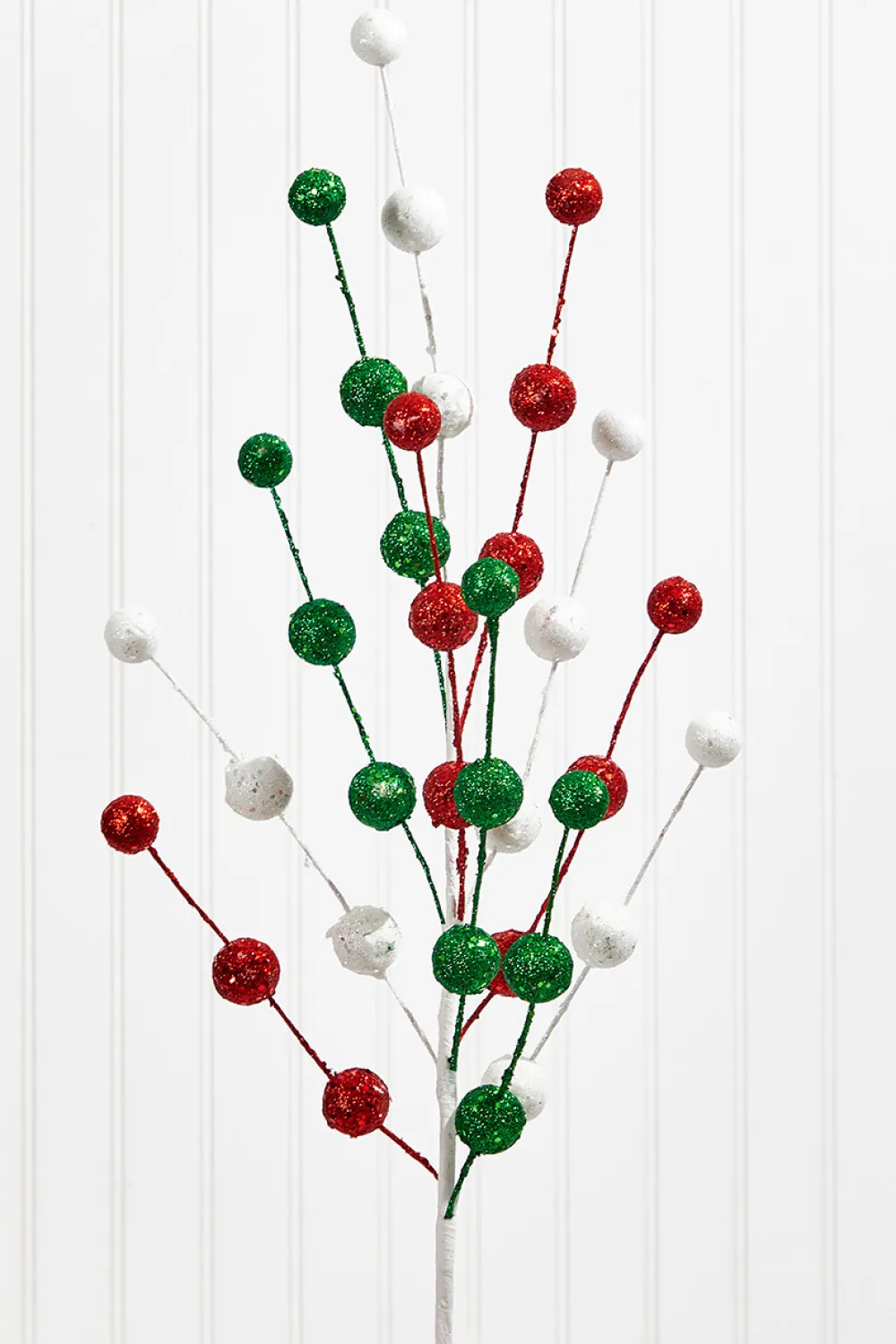 Decorator's Warehouse 32" Glitter/Mica Ball Spray - Red/Green/White > Christmas Decor|Christmas Sprays