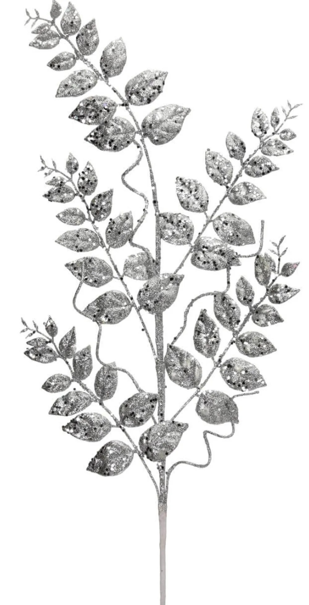Decorator's Warehouse 35” Glitter/Mica Later Fern Spray Silver > White Christmas|Christmas Sprays
