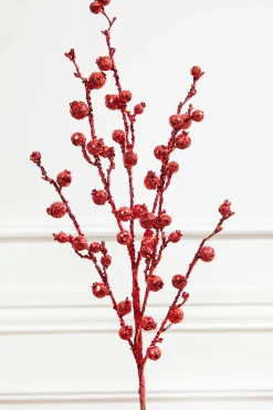 Decorator's Warehouse 30” Glitter Mini Pomegranate Spray - Red > Nutcracker|Christmas Sprays