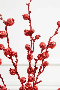 Decorator's Warehouse 30” Glitter Mini Pomegranate Spray - Red > Nutcracker|Christmas Sprays