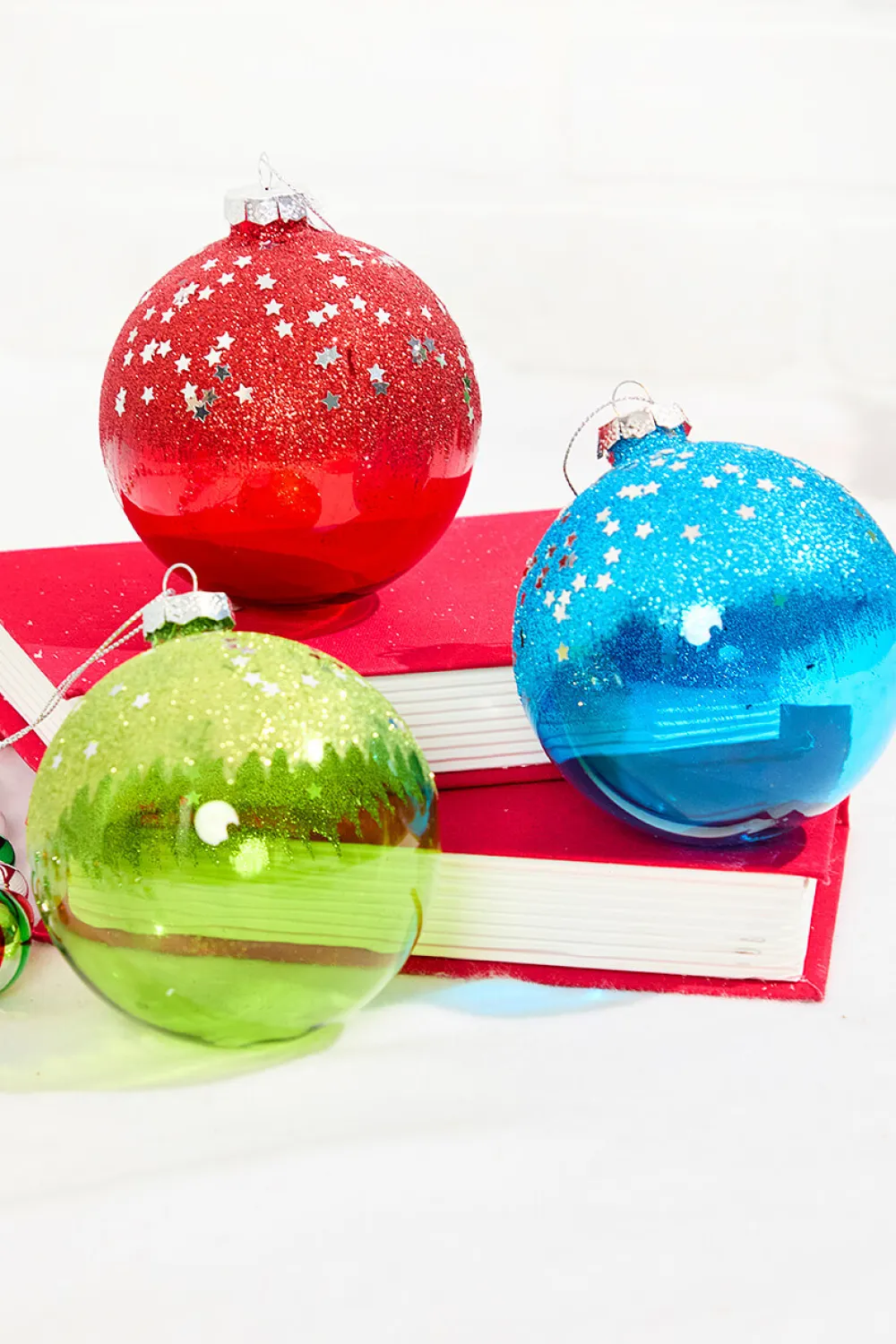 Decorator's Warehouse 4" Glitter Ornament with Stars > Retro Brites|Christmas Decor