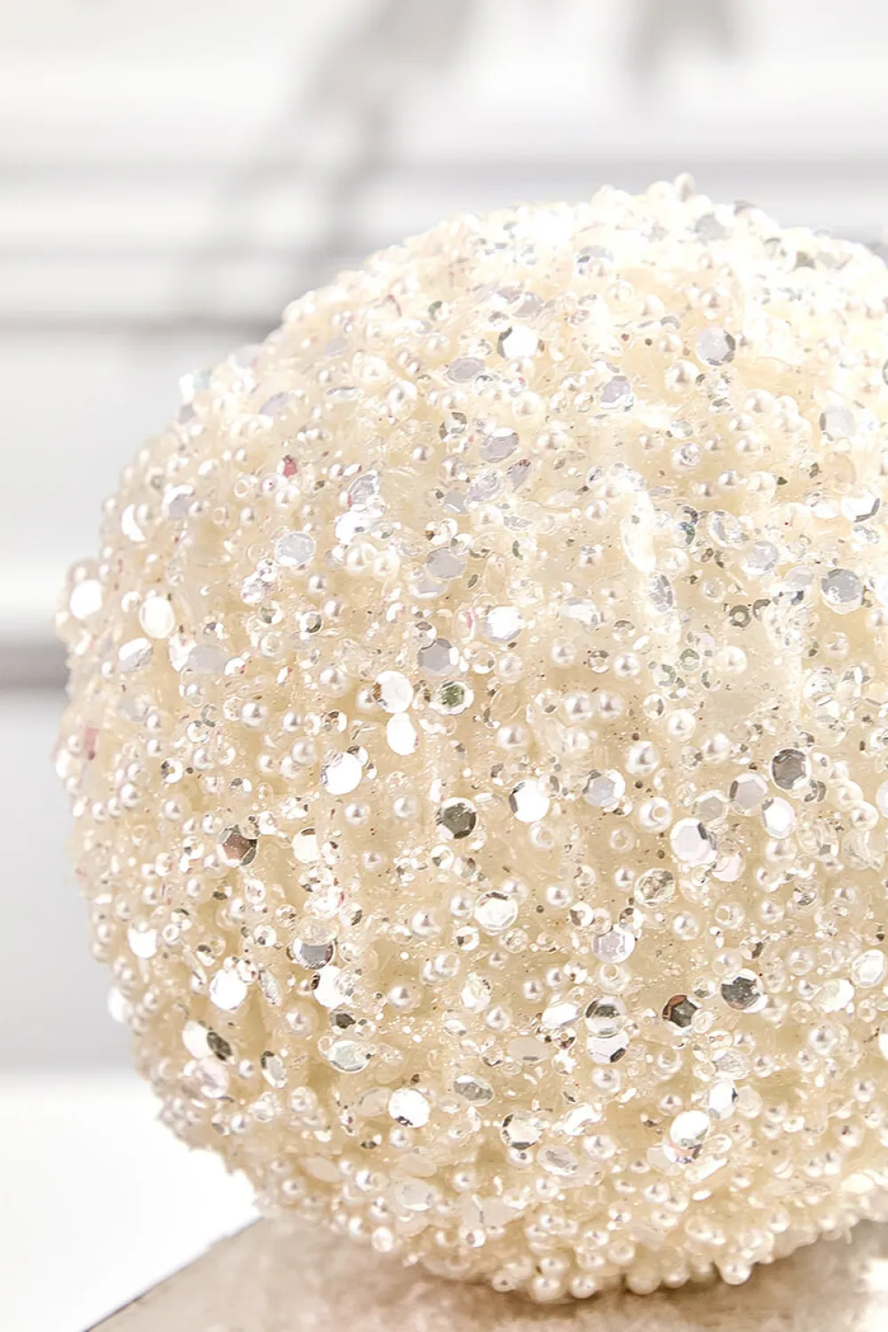Decorator's Warehouse 6" Glitter & Pearl Patterned Ball Ornament > Christmas Decor|Natural Elegance
