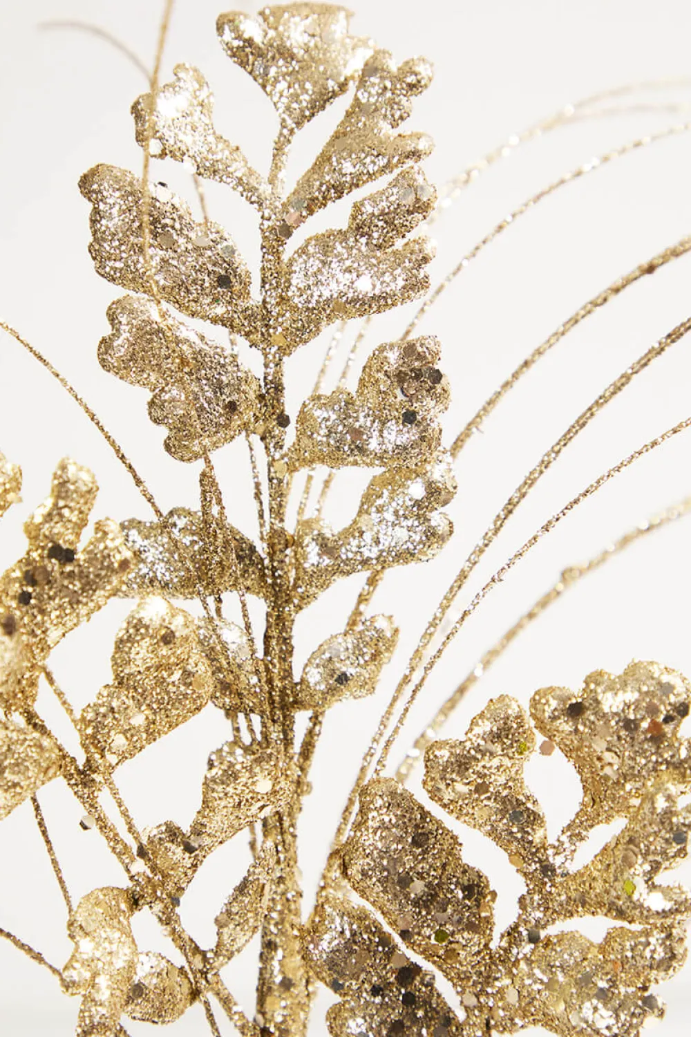 Decorator's Warehouse 29" Glitter/Sequin Forest Fern Spray - Champagne > Sugar & Spice|Christmas Sprays