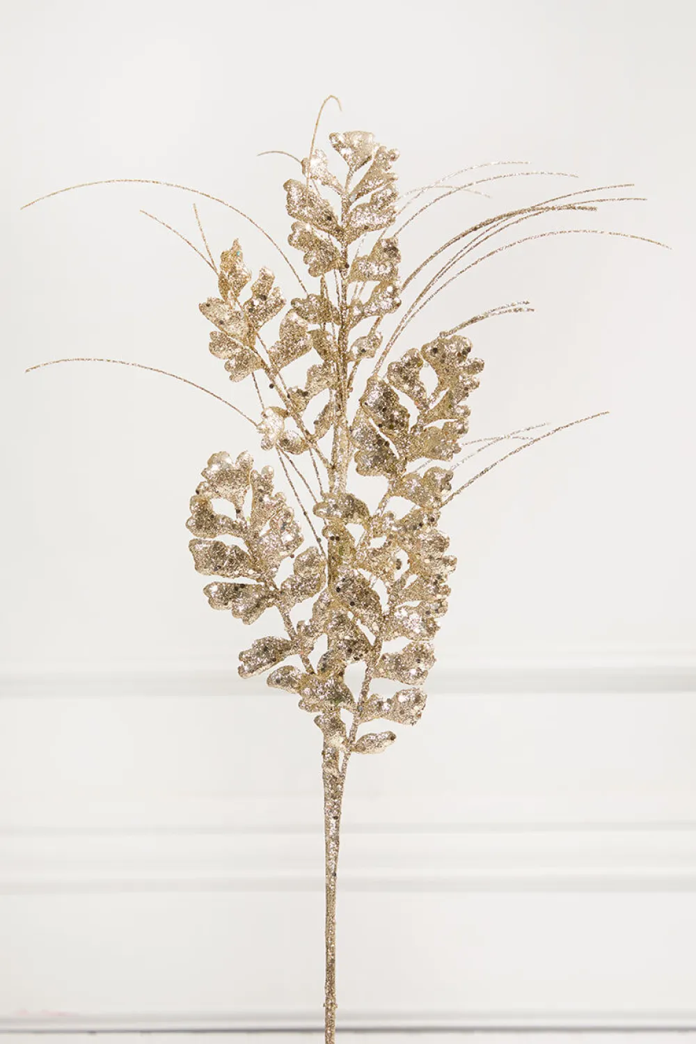 Decorator's Warehouse 29" Glitter/Sequin Forest Fern Spray - Champagne > Sugar & Spice|Christmas Sprays