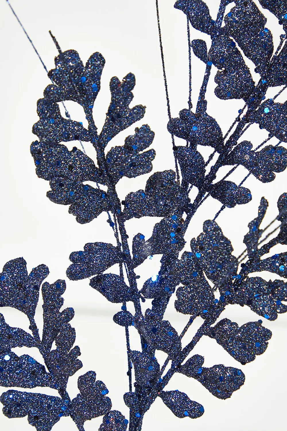 Decorator's Warehouse 29" Glitter/Sequin Forest Fern Spray - Midnight Blue > Blue Christmas|Nutcracker