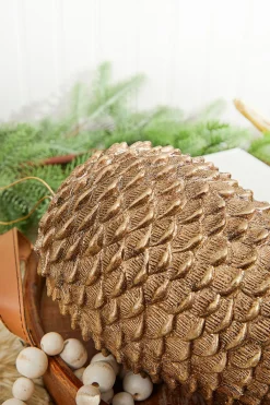 Decorator's Warehouse 12” Glitter Sequoia Pinecone Ornament - Champagne > Christmas Ornaments|Winter Woodland