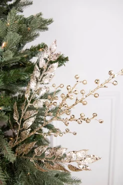 Decorator's Warehouse 29” Glitter Smilax Berry Spray - Champagne > Christmas Sprays|Christmas Decor