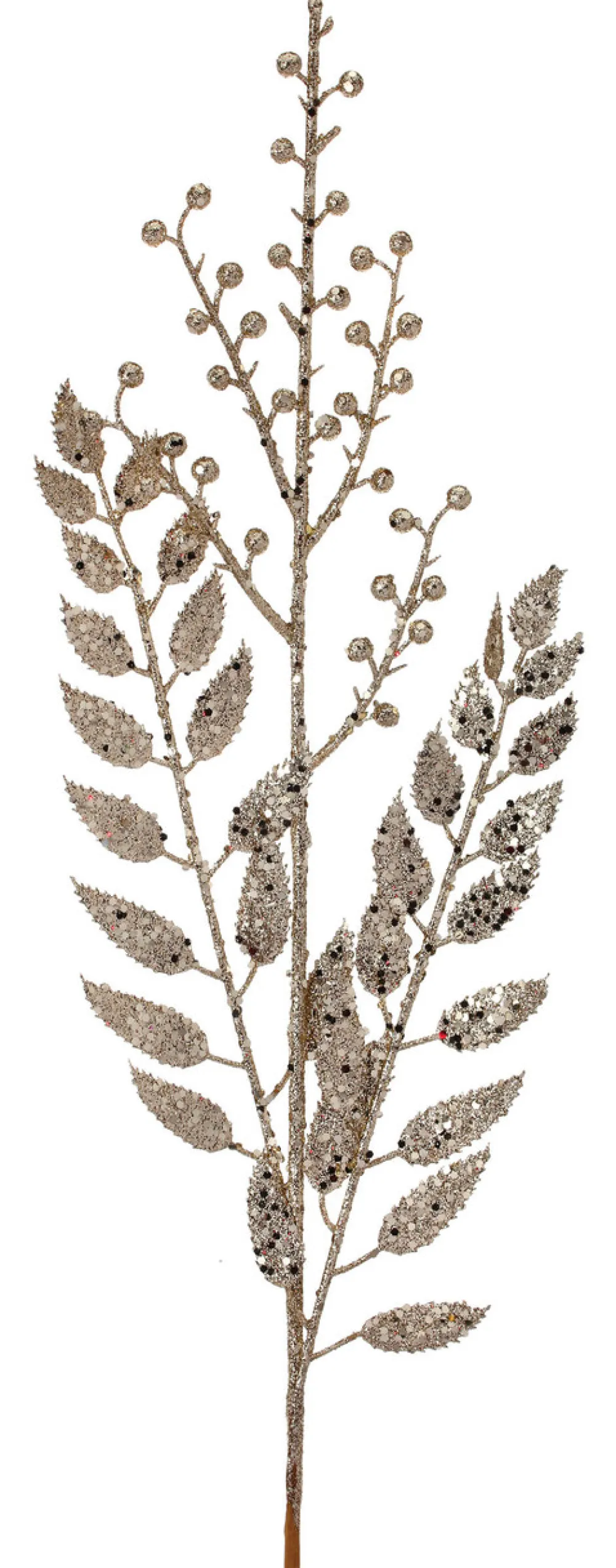 Decorator's Warehouse 29” Glitter Smilax Berry Spray - Champagne > Christmas Sprays|Christmas Decor