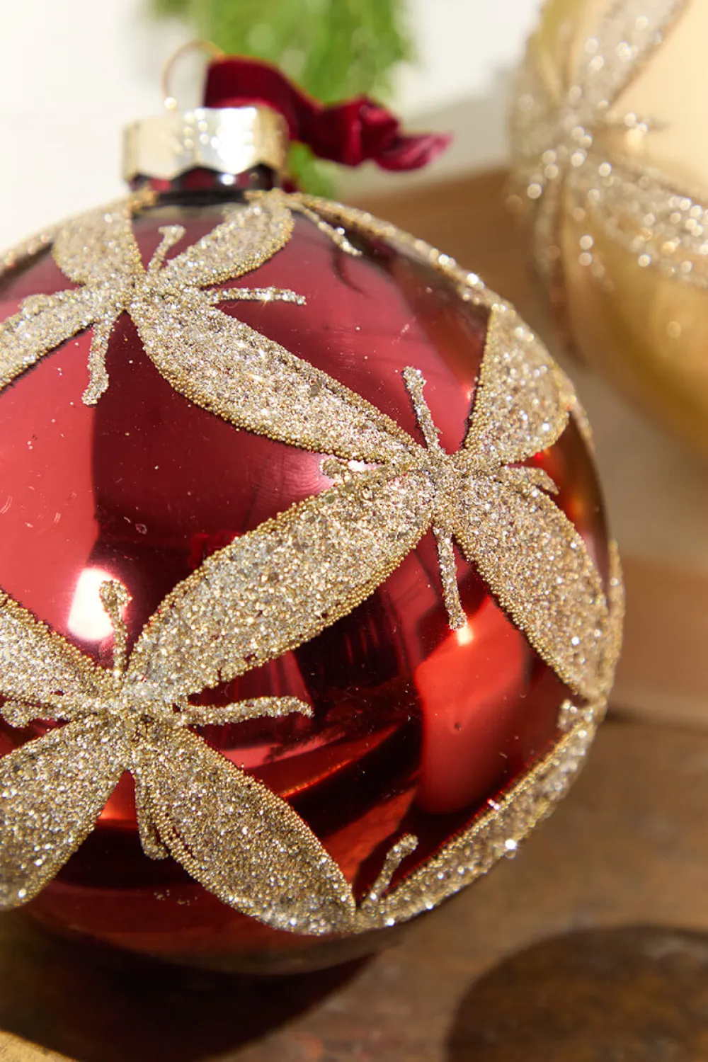 Decorator's Warehouse 4” & Burgundy Ball Glass Ornament > Christmas Decor|Christmas Ornaments