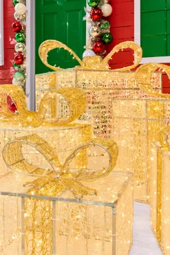 Decorator's Warehouse 16.7-46" Golden Gift Box Set of 6 > Outdoor Decor|Outdoor Decor