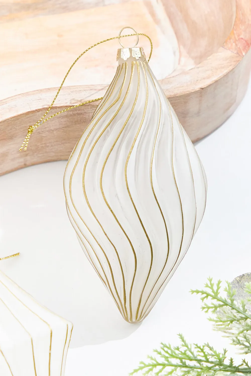Decorator's Warehouse 5.5" - 6.75" Gold & Frosted Glass Ornament > Christmas Decor|Natural Elegance