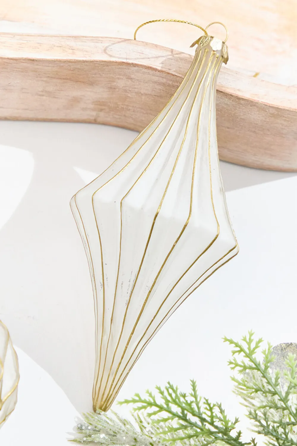 Decorator's Warehouse 5.5" - 6.75" Gold & Frosted Glass Ornament > Christmas Decor|Natural Elegance