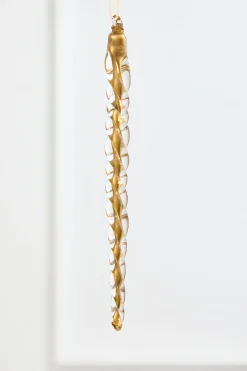 Decorator's Warehouse 8.5" Gold Glass Icicle Ornament > Christmas Decor|Natural Elegance