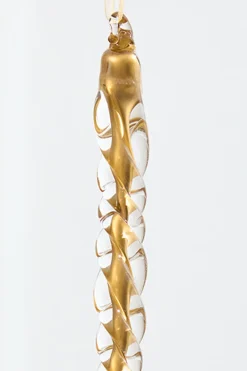 Decorator's Warehouse 8.5" Gold Glass Icicle Ornament > Christmas Decor|Natural Elegance