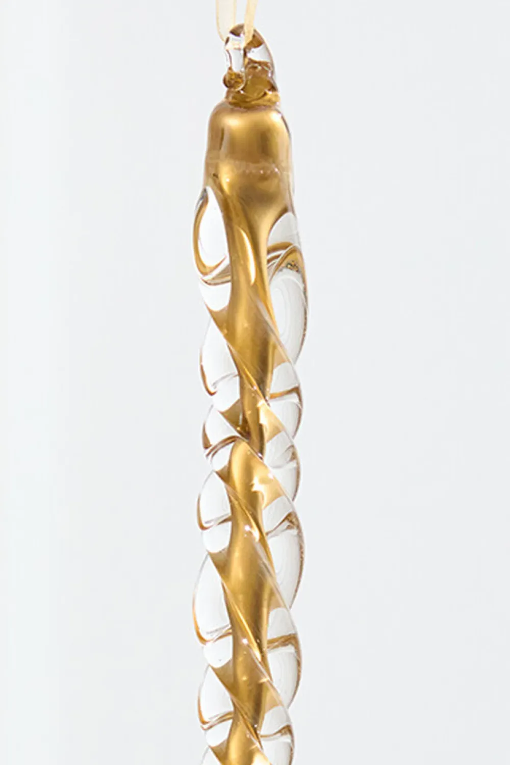 Decorator's Warehouse 6.5" Gold Glass Icicle Ornament > Christmas Decor|Natural Elegance