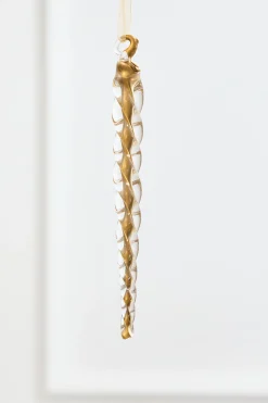 Decorator's Warehouse 6.5" Gold Glass Icicle Ornament > Christmas Decor|Natural Elegance