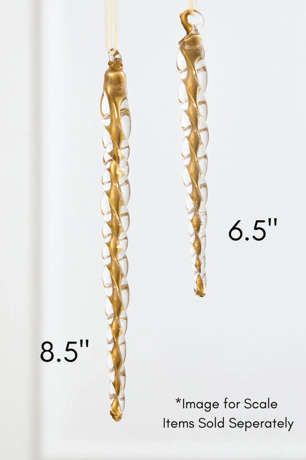 Decorator's Warehouse 6.5" Gold Glass Icicle Ornament > Christmas Decor|Natural Elegance