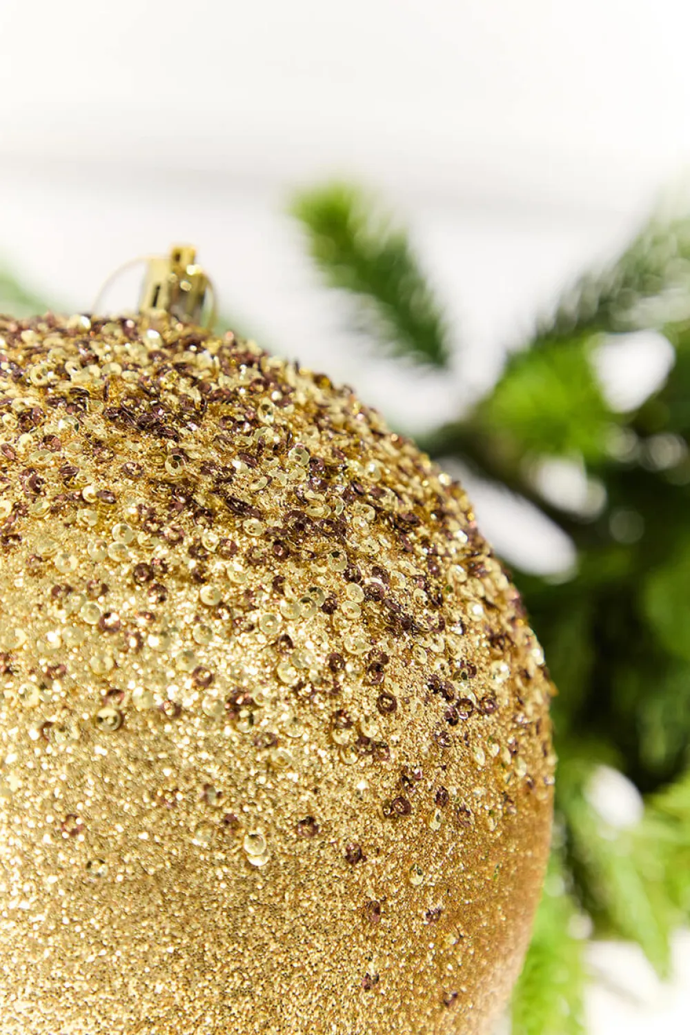 Decorator's Warehouse 6" Gold Glitter Hanger Ball Ornament > Christmas Ornaments|Nutcracker