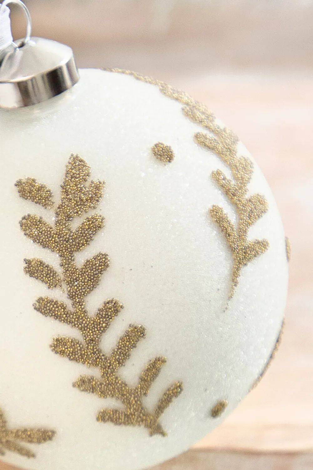 Decorator's Warehouse 5" Gold Glitter Leaf Glass Ornament > Christmas Decor|Natural Elegance