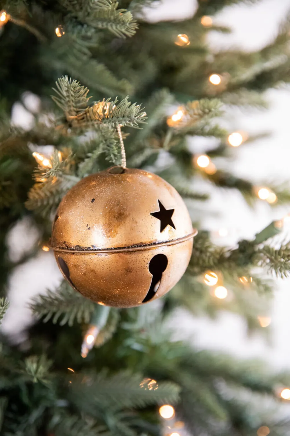 Decorator's Warehouse 3.5” Gold Glitter Metal Antique Bell Ornament > Christmas Ornaments|Winter Woodland