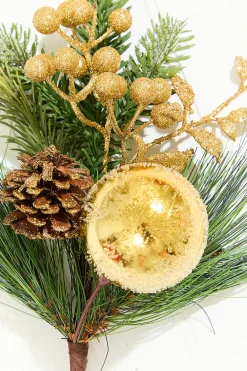 Decorator's Warehouse 14.5" Gold Glitter Pinecone Ornament Spray > Nutcracker|Classic Christmas