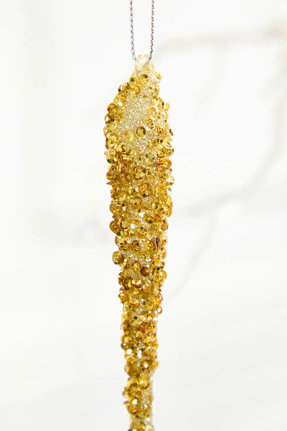 Decorator's Warehouse 10" Gold Icicle Glass Ornament > Christmas Decor|Natural Elegance