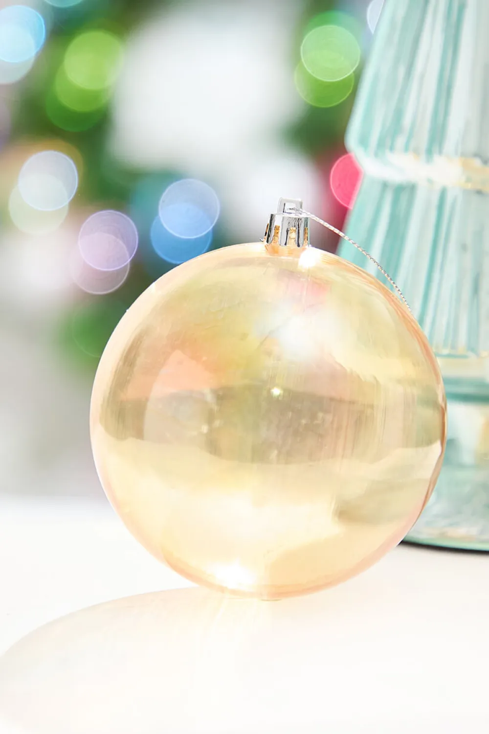 Decorator's Warehouse 4" Gold Iridescent Ball Ornament > Retro Brites|Christmas Decor