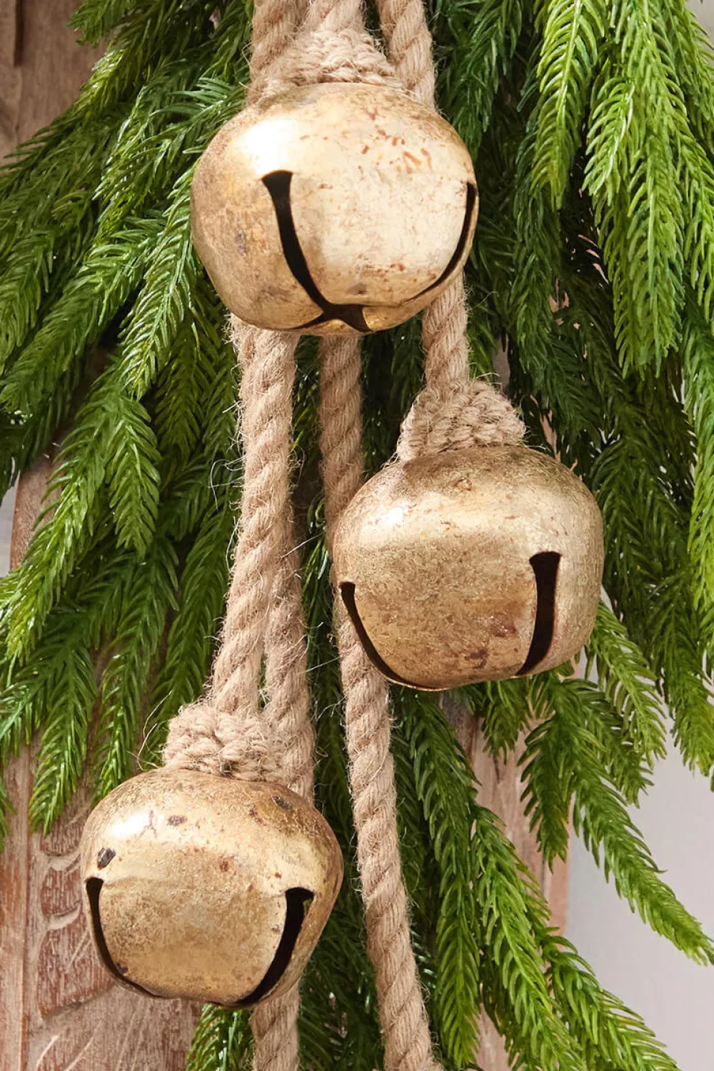 Decorator's Warehouse 17" Gold Iron Jingle Bell & Jute Rope Ornament > Christmas Decor|Christmas Accents