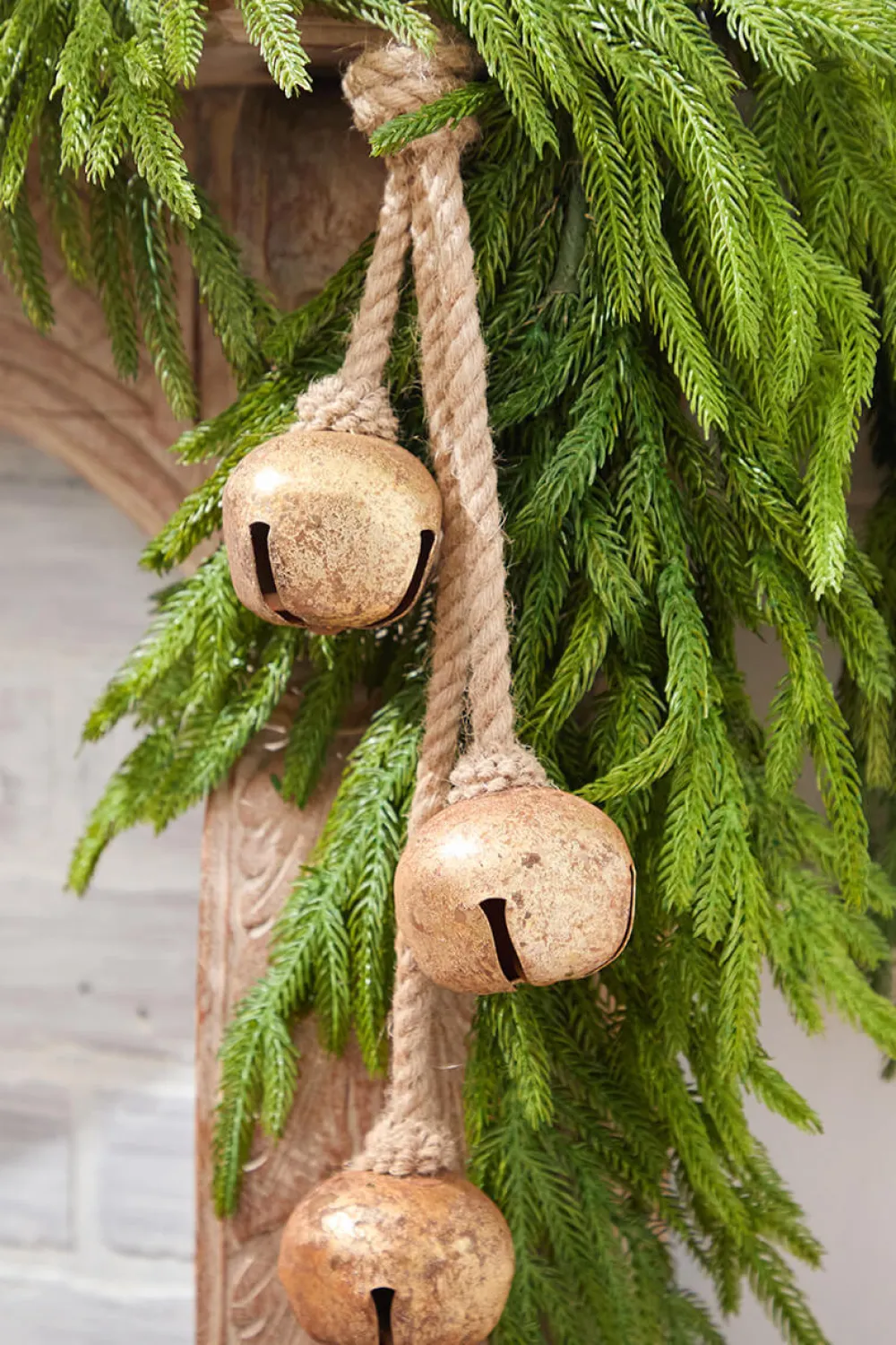 Decorator's Warehouse 18" Gold Iron Jingle Bells & Jute Rope Ornament > Christmas Decor|Christmas Ornaments