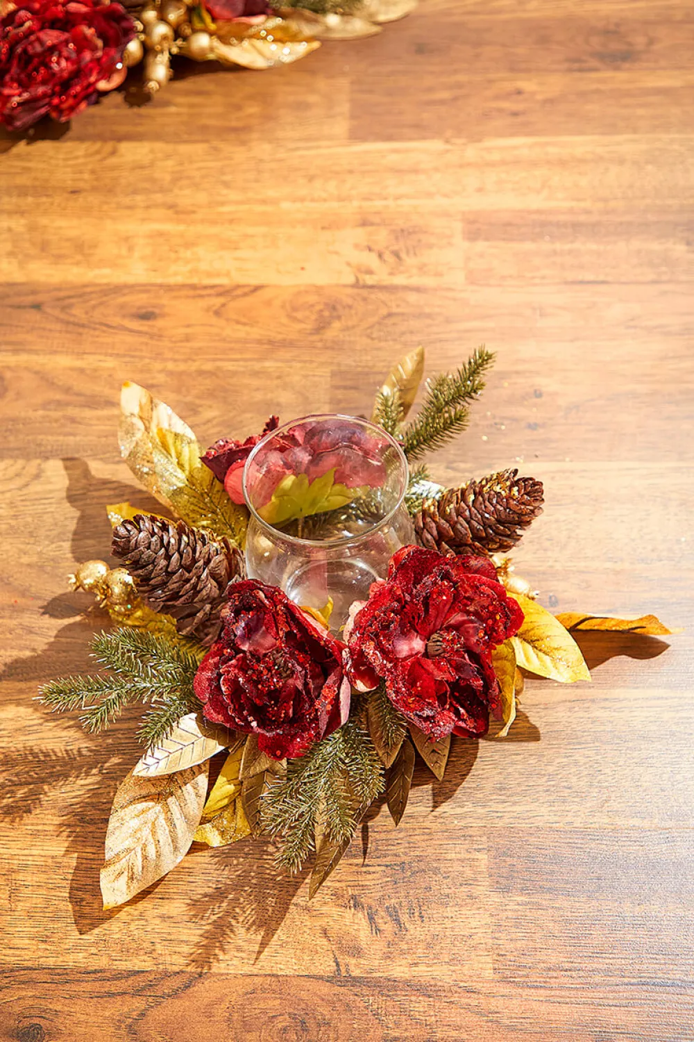 Decorator's Warehouse 14" Gold Peony Laurel Candle Holder > Christmas Sale|Christmas Decor