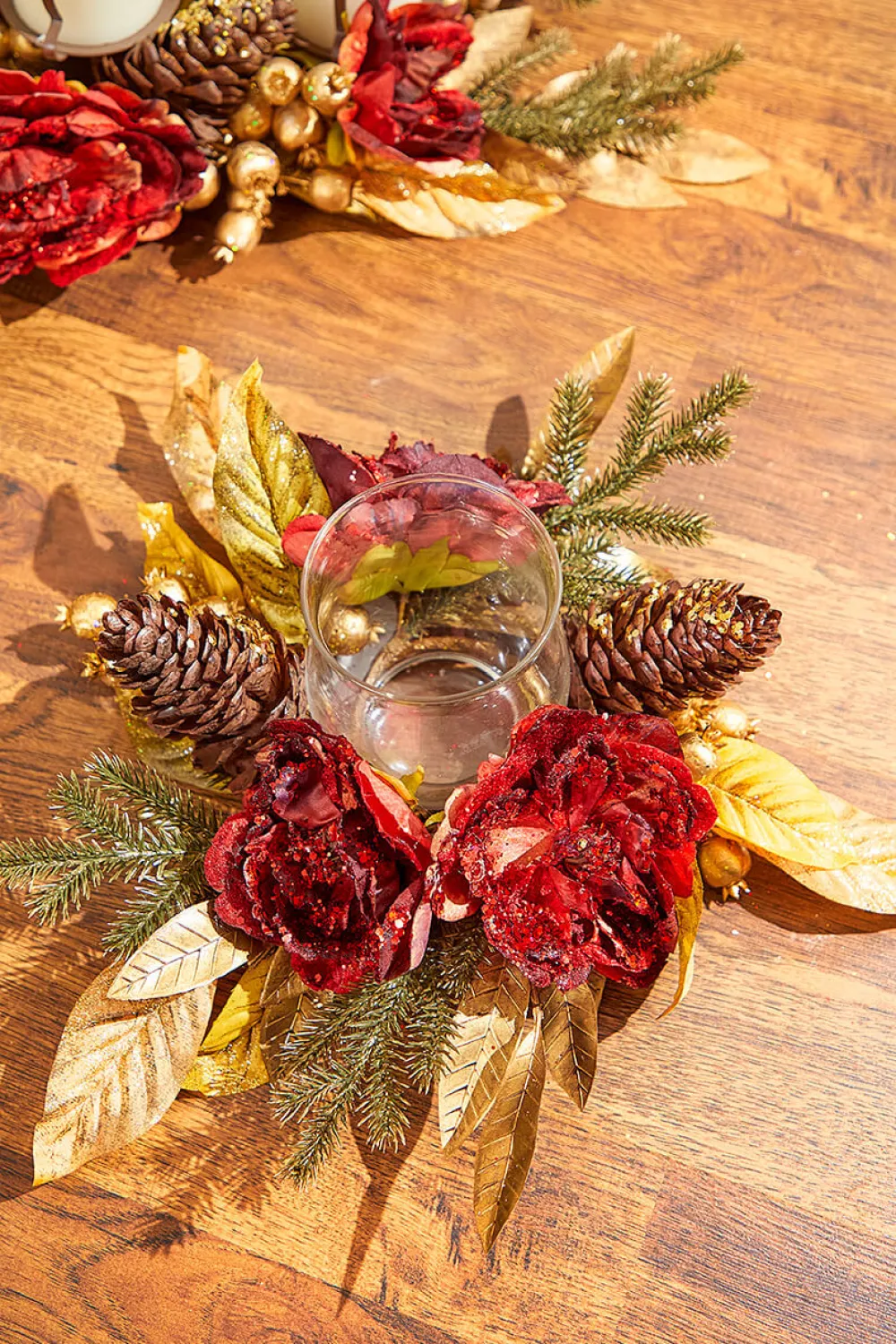 Decorator's Warehouse 14" Gold Peony Laurel Candle Holder > Christmas Sale|Christmas Decor