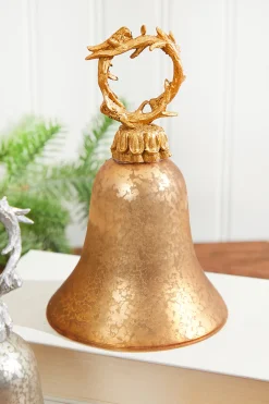 Decorator's Warehouse 7" / Antler Bell Glass Ornament > Christmas Decor|Christmas Ornaments