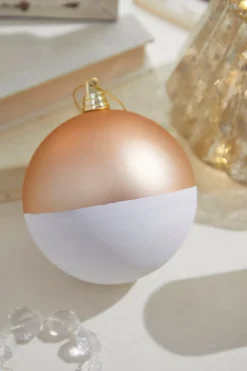 Decorator's Warehouse 4" Gold White Ball Ornament > Sugar & Spice|Christmas Decor