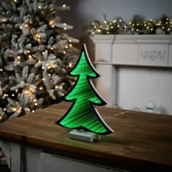 Decorator's Warehouse 11.75" Green Christmas Tree Infinity Light > Infinity Lights|Christmas Decor